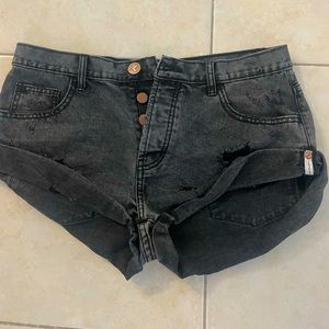 One Teaspoon black denim shorts